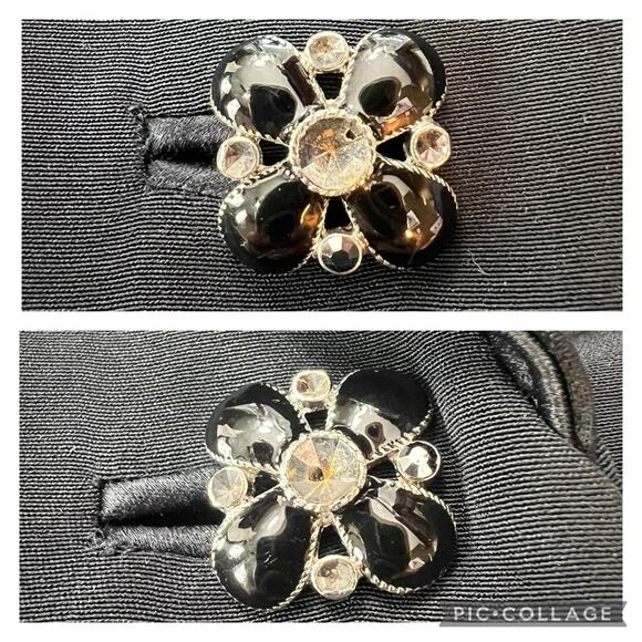 My Ferry Vintage Black 3D Textured Floral Sequin Beaded Detail Top & Blazer - Picture 12 of 15